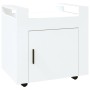 Carrito de escritorio contrachapada blanco brillo 60x45x60 cm de vidaXL, Carros e islas - Ref: Foro24-816610, Precio: 54,45 €...