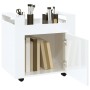 Carrito de escritorio contrachapada blanco brillo 60x45x60 cm de vidaXL, Carros e islas - Ref: Foro24-816610, Precio: 54,45 €...