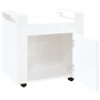 Carrito de escritorio contrachapada blanco brillo 60x45x60 cm de vidaXL, Carros e islas - Ref: Foro24-816610, Precio: 54,45 €...