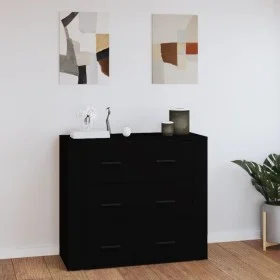 Black plywood sideboard 80x33x70 cm by vidaXL, Sideboards - Ref: Foro24-816577, Price: 98,30 €, Discount: %