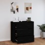 Aparador de madera contrachapada negro 80x33x70 cm de vidaXL, Aparadores - Ref: Foro24-816577, Precio: 99,90 €, Descuento: %