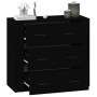 Aparador de madera contrachapada negro 80x33x70 cm de vidaXL, Aparadores - Ref: Foro24-816577, Precio: 99,90 €, Descuento: %