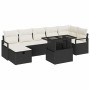 Conjunto de sofá de jardín con cojín 8 pcs Negro Poliratán en Sofás de exterior | Comprar online en Foru.es