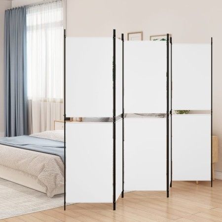Biombo divisor de 5 paneles de tela blanco 250x180 cm de vidaXL, Divisores de ambientes - Ref: Foro24-350218, Precio: 52,60 €...