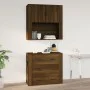 Armario de pared madera contrachapada marrón roble 80x33x80 cm de vidaXL, Aparadores - Ref: Foro24-816591, Precio: 65,03 €, D...