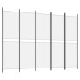 Biombo divisor de 5 paneles de tela blanco 250x180 cm de vidaXL, Divisores de ambientes - Ref: Foro24-350218, Precio: 52,60 €...