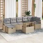 Conjunto de sofá de jardín con cojín 8 pcs Beige Poliratán en Sofás de exterior | Comprar online en Foru.es