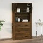 Armario de pared madera contrachapada marrón roble 80x33x80 cm de vidaXL, Aparadores - Ref: Foro24-816591, Precio: 65,03 €, D...