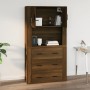 Armario de pared madera contrachapada marrón roble 80x33x80 cm de vidaXL, Aparadores - Ref: Foro24-816591, Precio: 68,17 €, D...