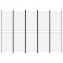 Biombo divisor de 5 paneles de tela blanco 250x180 cm de vidaXL, Divisores de ambientes - Ref: Foro24-350218, Precio: 52,60 €...