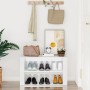 Mueble zapatero madera contrachapada blanco brillo 75x35x45 cm de vidaXL, Zapateros y organizadores de calzado - Ref: Foro24-...
