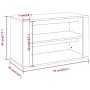 Mueble zapatero madera contrachapada blanco brillo 75x35x45 cm de vidaXL, Zapateros y organizadores de calzado - Ref: Foro24-...