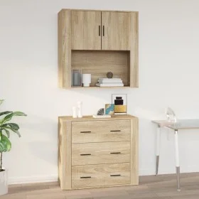 Sonoma oak plywood wall cabinet 80x33x80 cm by vidaXL, Sideboards - Ref: Foro24-816587, Price: 87,68 €, Discount: %