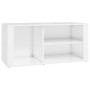 Mueble zapatero madera contrachapada blanco brillo 100x35x45 cm de vidaXL, Zapateros y organizadores de calzado - Ref: Foro24...
