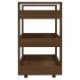 Carrito de cocina madera contrachapada marrón roble 60x45x80cm de vidaXL, Carros de cocina y comedor - Ref: Foro24-816823, Pr...