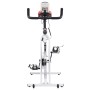 Bicicleta estática con sensores de pulso blanca y roja de vidaXL, Bicicletas estáticas - Ref: Foro24-92136, Precio: 274,94 €,...