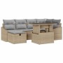Conjunto de sofá de jardín con cojín 7 pcs Beige Poliratán en Sofás de exterior | Comprar online en Foru.es