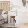 Mesita de noche madera contrachapada blanco brillo 50x36x60 cm de vidaXL, Mesitas de noche - Ref: Foro24-816722, Precio: 60,1...