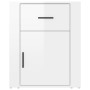 Mesita de noche madera contrachapada blanco brillo 50x36x60 cm de vidaXL, Mesitas de noche - Ref: Foro24-816722, Precio: 60,1...