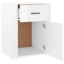 Mesita de noche madera contrachapada blanco brillo 50x36x60 cm de vidaXL, Mesitas de noche - Ref: Foro24-816722, Precio: 60,1...