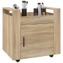 Carrito de escritorio contrachapada roble Sonoma 60x45x60 cm de vidaXL, Carros e islas - Ref: Foro24-816611, Precio: 57,57 €,...