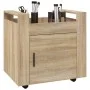 Carrito de escritorio contrachapada roble Sonoma 60x45x60 cm de vidaXL, Carros e islas - Ref: Foro24-816611, Precio: 56,88 €,...