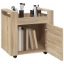 Carrito de escritorio contrachapada roble Sonoma 60x45x60 cm de vidaXL, Carros e islas - Ref: Foro24-816611, Precio: 57,57 €,...