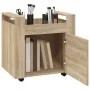 Carrito de escritorio contrachapada roble Sonoma 60x45x60 cm de vidaXL, Carros e islas - Ref: Foro24-816611, Precio: 56,88 €,...