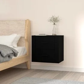 Mesita de noche de pared negro 50x36x47 cm de vidaXL, Taquillas y armarios de almacenamiento - Ref: Foro24-816857, Precio: 40...