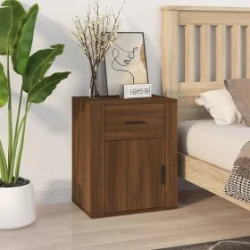 Mesita de noche madera contrachapada marrón roble 50x36x60 cm de vidaXL, Mesitas de noche - Ref: Foro24-816727, Precio: 58,54...