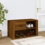 Mueble zapatero contrachapada color marrón roble 80x35x45 cm de vidaXL, Zapateros y organizadores de calzado - Ref: Foro24-81...