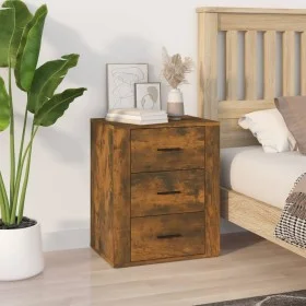 Mesita de noche madera contrachapada roble ahumado 50x36x60 cm de vidaXL, Mesitas de noche - Ref: Foro24-816717, Precio: 53,4...