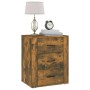 Mesita de noche madera contrachapada roble ahumado 50x36x60 cm de vidaXL, Mesitas de noche - Ref: Foro24-816717, Precio: 53,9...