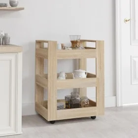 Oak-colored plywood kitchen cart 60x45x80 cm by vidaXL, Kitchen and dining carts - Ref: Foro24-816819, Price: 53,47 €, Discou...