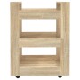 Carrito de cocina madera contrachapada color roble 60x45x80 cm de vidaXL, Carros de cocina y comedor - Ref: Foro24-816819, Pr...