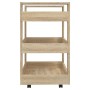 Carrito de cocina madera contrachapada color roble 60x45x80 cm de vidaXL, Carros de cocina y comedor - Ref: Foro24-816819, Pr...