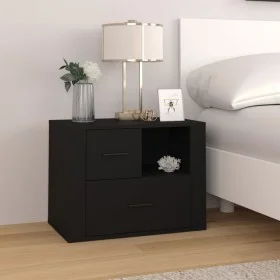 Mesita de noche madera contrachapada negro 60x36x45 cm de vidaXL, Mesitas de noche - Ref: Foro24-816737, Precio: 58,70 €, Des...