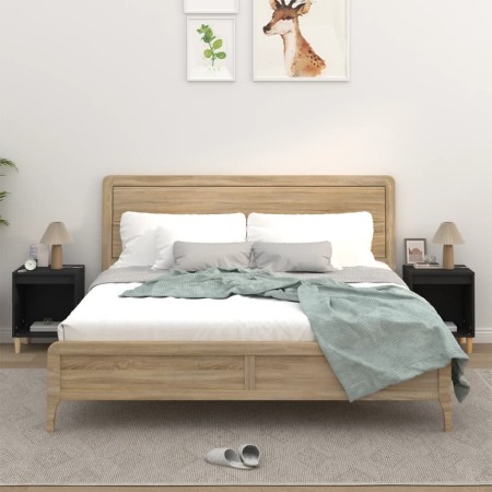 Mesitas de noche 2 unidades negro 40x35x50 cm de vidaXL, Mesitas de noche - Ref: Foro24-821861, Precio: 42,40 €, Descuento: %