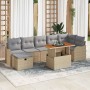 Conjunto de sofá de jardín con cojín 8 pcs Beige Poliratán en Sofás de exterior | Comprar online en Foru.es
