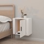 Mesita de noche de pared blanco brillante 50x30x47 cm de vidaXL, Mesitas de noche - Ref: Foro24-816868, Precio: 33,15 €, Desc...