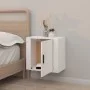 Mesita de noche de pared blanco brillante 50x30x47 cm de vidaXL, Mesitas de noche - Ref: Foro24-816868, Precio: 27,90 €, Desc...