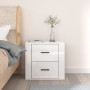 Mesita de noche de pared blanco brillante 50x36x47 cm de vidaXL, Taquillas y armarios de almacenamiento - Ref: Foro24-816858,...