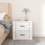 Mesita de noche de pared blanco brillante 50x36x47 cm de vidaXL, Taquillas y armarios de almacenamiento - Ref: Foro24-816858,...