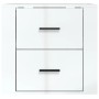 Mesita de noche de pared blanco brillante 50x36x47 cm de vidaXL, Taquillas y armarios de almacenamiento - Ref: Foro24-816858,...