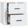 Mesita de noche de pared blanco brillante 50x36x47 cm de vidaXL, Taquillas y armarios de almacenamiento - Ref: Foro24-816858,...