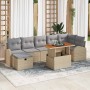 Conjunto de sofá de jardín con cojín 8 pcs Beige Poliratán en Sofás de exterior | Comprar online en Foru.es