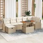 Conjunto de sofá de jardín con cojín 8 pcs Beige Poliratán en Sofás de exterior | Comprar online en Foru.es