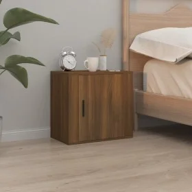 Brown oak wall bedside table 50x30x47 cm by vidaXL, Nightstands - Ref: Foro24-816878, Price: 35,85 €, Discount: %