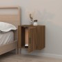 Mesita de noche de pared roble marrón 50x30x47 cm de vidaXL, Mesitas de noche - Ref: Foro24-816878, Precio: 36,28 €, Descuent...