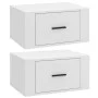 Mesitas de noche de pared 2 uds blanco 50x36x25 cm de vidaXL, Mesitas de noche - Ref: Foro24-816841, Precio: 49,19 €, Descuen...